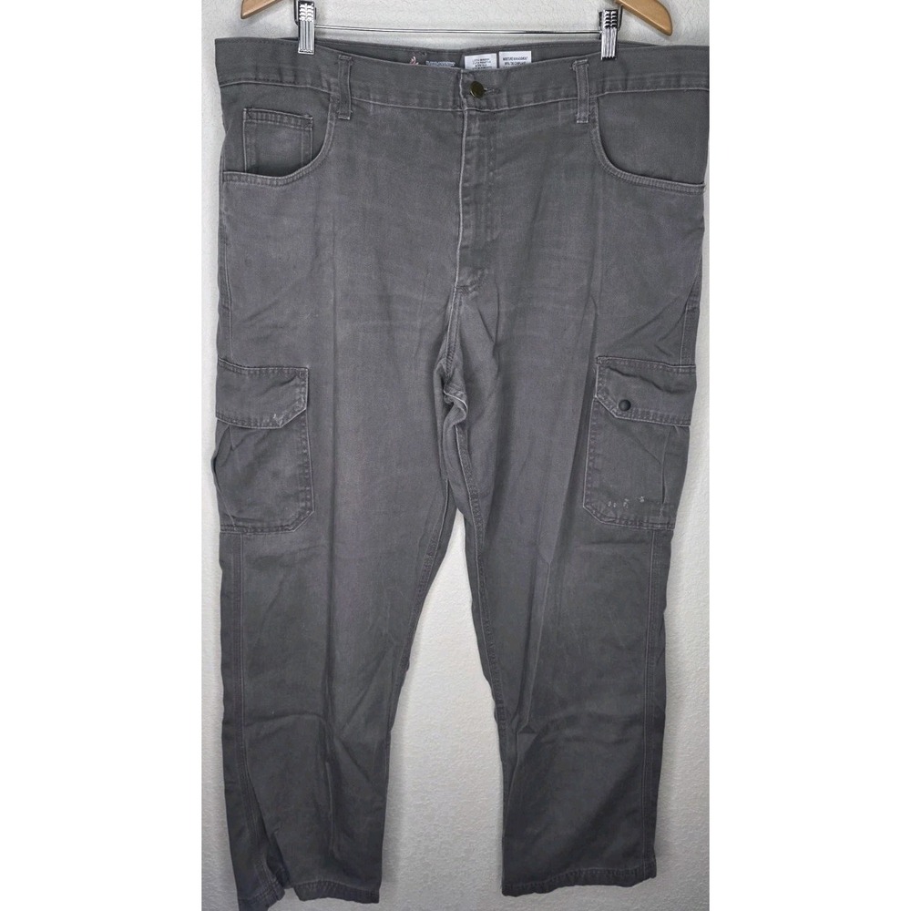 Lapco Men 40x34 Fire Resistant Reinforced Straight Cargo Work Pants Gray Pockets